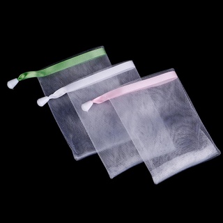 [COD] Nylon soap net small drawstring exfoliating mesh soap saver pouch bag sack net HOT
