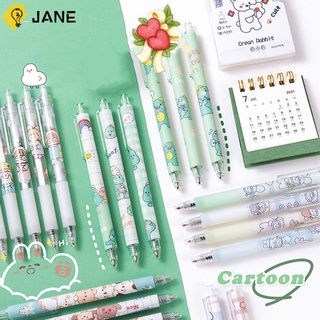 Jane suministros escolares bolígrafo de Gel lindo 6 unids/Set prensa creativa secado rápido oficina papelería tinta negra Kawaii regalos bolígrafos de escritura