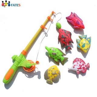 Juego de pesca magnético de juguete de pesca en tiempo divertido con 1 caña de pescar y 6 peces lindos para niños Color aleatorio
