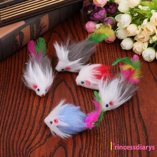 (PrincessDiarys) 5 piezas de lana suave falso ratón gato juguetes divertidos gatito juguetes