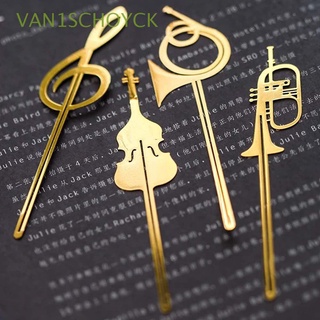 VAN1SCHOYCK Kawaii Música Libro Marcador Metal Clips De Papel Instrumentos Musicales Oro Lindo Suministros De Oficina Escolares Papelería Marca Violín Marcadores