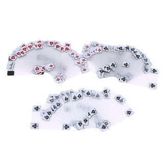 pliable resistente al desgaste creativo transparente transparente pvc poker impermeable juego tarjetas colección regalo