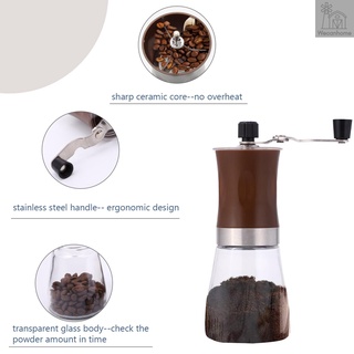 Molinillo de café manual de mano molino de café con núcleo de cerámica molinillo de granos de café molino de granos de café para el hogar y al aire libre (8)
