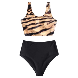 tsl sexy mujeres bikini conjunto leopardo estampado acolchado trajes de baño traje de baño traje de baño ropa de playa (3)