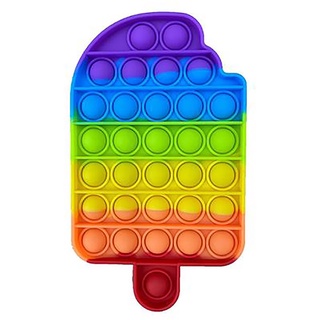 Rainbow Push Bubble Pops Fidget juguete sensorial para Autisim necesidades especiales Anti-estrés juego alivio del estrés Squish Pops It Fidget juguetes (4)