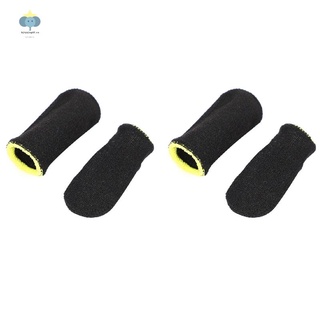 mangas de dedo de fibra de carbono de 18 pines para juegos móviles pubg, pantalla de prensa, color negro y amarillo (32 unidades)