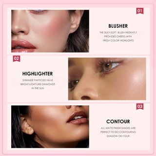 otwoo blusher destacando y sombreado paleta de polvo de colorete 3 en 1 impermeable larga duración paleta de contorno maquillaje belleza (7)
