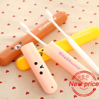 Cartoon Cylindrical Portable Toothbrush Box With Lid Plastic And Travel Toiletries Cute Box W8P2