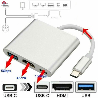 cable adaptador usb tipo c a usb-c 4k hdmi usb 3 en 1 hub para pc/laptop (2)