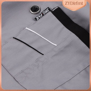 profesional mujer\\\'s hombre chef chaqueta abrigo café hotel cocina trabajo de manga corta camarera uniforme m - 2xl