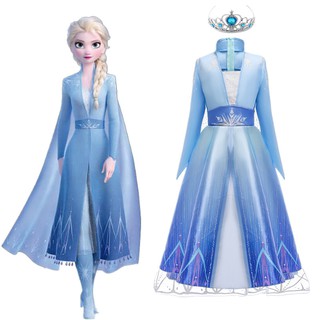 Chica Frozen 2 Elsa Vestido Para Niña Reina De Nieve Princesa Cosplay Niños Anna Disfraz De Halloween Fiesta Ropa