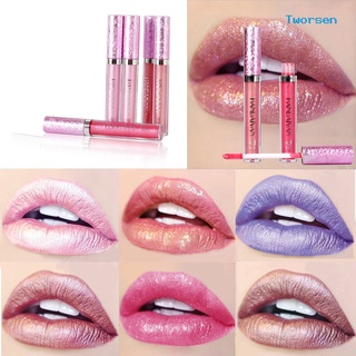 シTworsen Glitter Liquid Lipstick Long Lasting Lip Gloss Women Makeup Beauty Cosmetic Tool