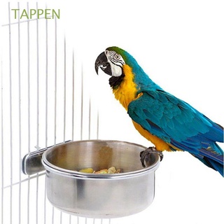 TAPPEN Coop Bird Feeder|Cage Accessories Bird Supplies Cockatiel Anti-turnover Feeding Cup Stainless Steel Parrot Birds Hanging Bowl