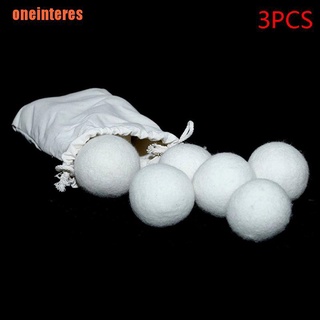【onei】3pcs Premium Wool Dryer Balls Reusable Natural Fabric Softener 5CM Organi