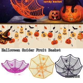 (smileme) halloween spider web bowl plato de frutas caramelo galletas paquete cesta decoración de fiesta