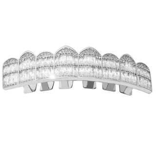 Fashion Hip Hop Diamond Teeth Grill Caps Top and Bottom Fangs for Dress Up