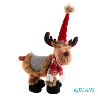 kjdlans - muñeca de peluche para alce de navidad, con patas retráctiles, reno