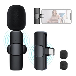 K8 micrófono inalámbrico 2.4G con reducción de ruido lavalier iPhone y grabación en vivo de audio y video portátil tipo C dos en uno