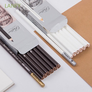 lanfy art pintura lápiz no tóxico suministros escolares boceto lápiz profesional seguro suave marrón/blanco dibujo/multicolor (1)