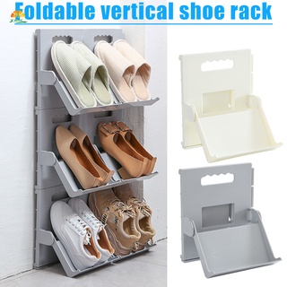 1/2pcs vertical apilable zapatos estante plegable ahorro de espacio estante organizador
