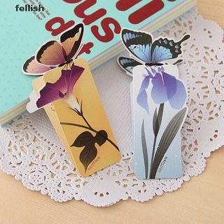 [fellish] 2 piezas lindo forma de mariposa exquisito mini marcador papelería accesorios de lectura 436co