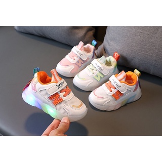 Moda brillante luz de malla superficie zapatos delgado otoño zapatos de los niños todo-partido zapatos deportivos niños y niñas Velcro zapatos para correr zapatos de suela suave (8)