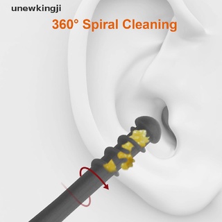 [unew] herramienta de eliminación de cera de silicona para orejas de limpieza de orejas removedor de orejas hisopo espiral.