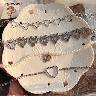 rigv Heart Chain Choker Necklace Collar Goth Aesthetic Jewelry Party Girl veeef