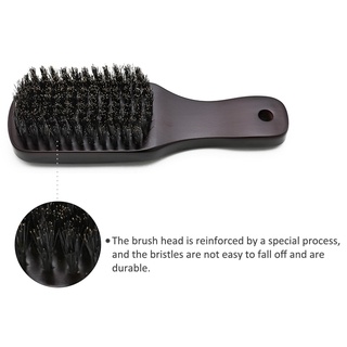 Boar Bristle Beard Brush for Men Pro Wave Brush Curved Hair Brush (4)