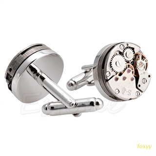 foxyy vintage reloj movimiento retro steampunk gemelos para hombre novio boda fiesta regalos