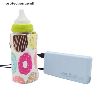 pwco portátil calentador de botella calentador de viaje bebé niños leche agua usb cubierta bolsa suave fad