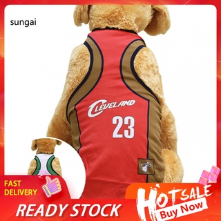 sun_ pet verano malla carta chaleco baloncesto camiseta ropa deportiva ropa de perro