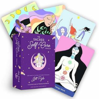 The Sacred Self-Care Oracle: un juego de baraja de 55 cartas en inglés para fiesta familiar, juego de cartas tarot, juego de cartas slr
