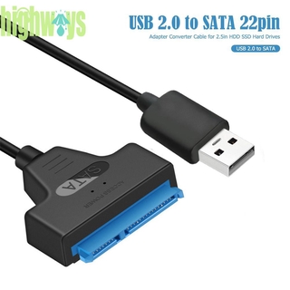 hig USB 2.0 a SATA 22Pin Cable adaptador de Cable convertidor de Cable para disco duro SATA Notebook (6)