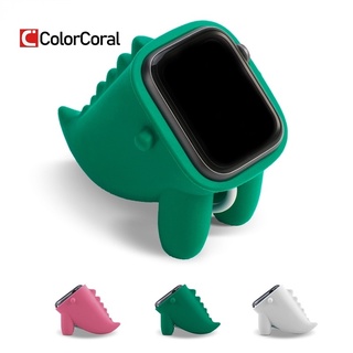 colorcoral dinosaurio soporte para apple watch titular serie 6/5/4/3/2/1 watchos mesita de noche de silicona hogar carga dock para iwatch
