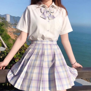 conjunto de dos piezas/one-piecejkuniform falda estilo japonés niñas vestido preppy estilo plisado falda falda corta+blusas de mujer
