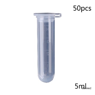 Nuevo 50 pzs 5 Ml De Plástico Transparente Cap Cap Centrifuga Tubos De muestra contenedor De laboratorio