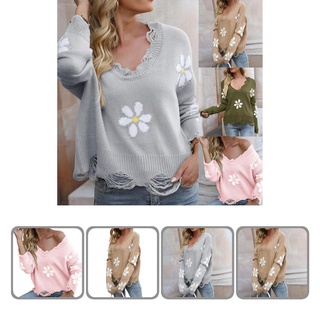 nlshime Streetwear Sweater Elegant Loose Pullover Sweater Comfy for Daily Wear