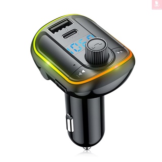 Transmisor FM Bluetooth para coche/receptor de Audio manos libres inalámbrico/receptor de Audio USB Dual/carga rápida USB/reproductor de música MP3/disco TF/U