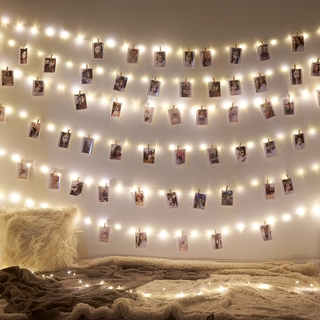 guirnalda led 2m 5m 10m usb led cadena de luces de navidad luz de hadas para foto clip cadena de luces alimentadas con batería boda al aire libre