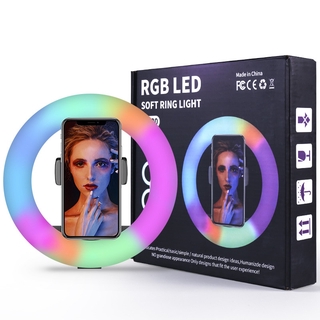 8 10 pulgadas RGB anillo de luz con 10 colores, utilizado para Tik Tok maquillaje YouTube video fotografía luz