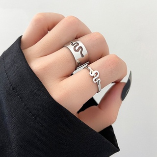 anillos de serpiente de acero inoxidable de moda para parejas amantes de la moda anillos de dedo conjunto de joyería regalos