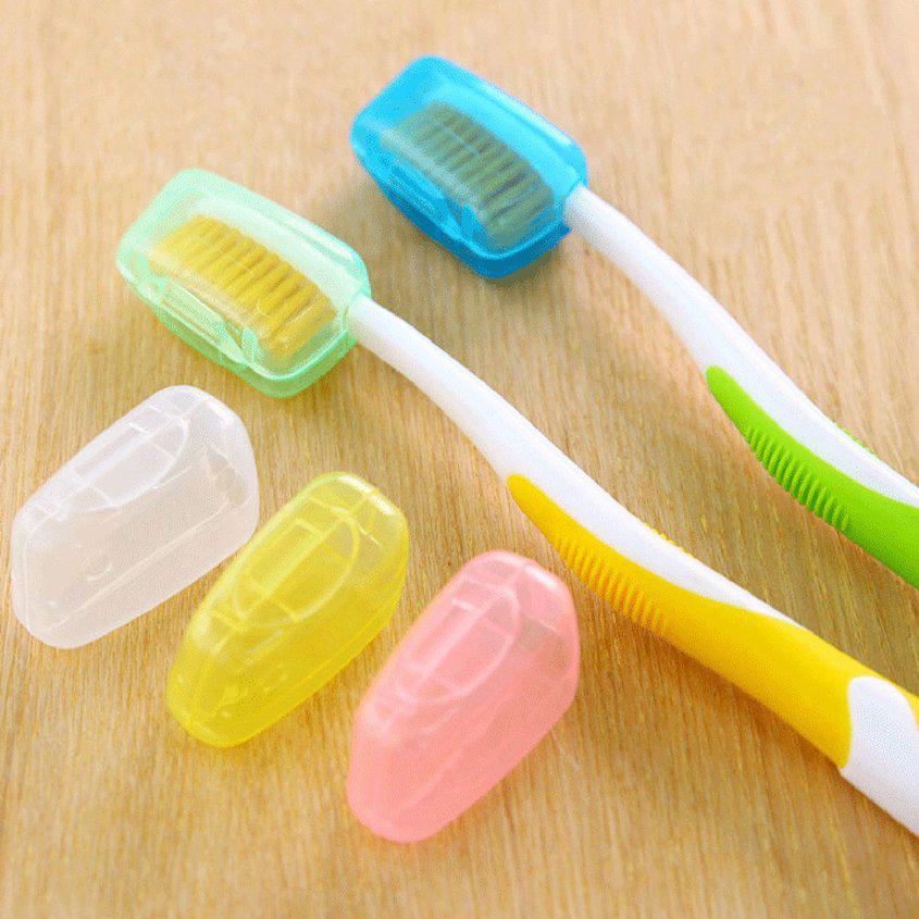 <E-😄> 5 piezas de cepillo de dientes cubierta PP plástico tapa protectora portátil viaje a casa (1)