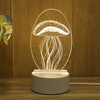 Lámpara 3D De Acrílico LED Luz De Noche Decorativa De Mesa