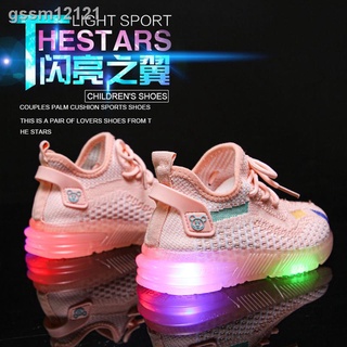Zapatos de coco luminosos para niños 2021 nuevos niños de malla de tenis ligeros para correr zapatos luminosos medianos e d (2)
