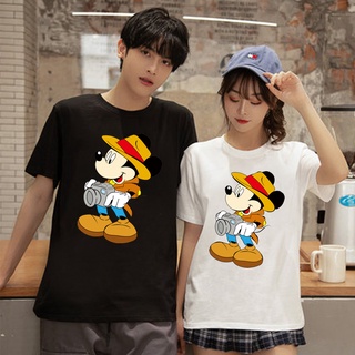 Mickey Mouse mujeres hombres manga corta Casual camiseta pareja blusa tops 6667