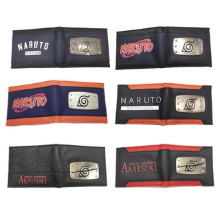 Naruto animation metal label wallet Naruto Sasuke Naruto Hongyun short silicone zero wallet wallet