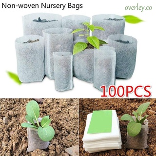 OVERLEY Biodegradable Plants Nursery Bags Non-woven Garden Supplies Grow Bags Flower Eco-friendly Seedling Raising Growing Planting Vegetable Nursery Pots