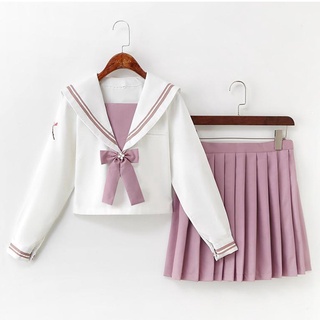 camiseta uniforme ajustable clip bolsillo diseño de manga corta niñas jk falda plisada uniforme para la escuela (1)