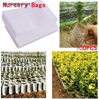 Orangemango 100PCS Seedling Plants Nursery Bags Organic Biodegradable Grow Bags Eco friendly CO